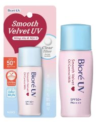 Sữa Chống Nắng Biore UV Smooth Velvet Pore Oil Control Milk SPF 50+ PA++++