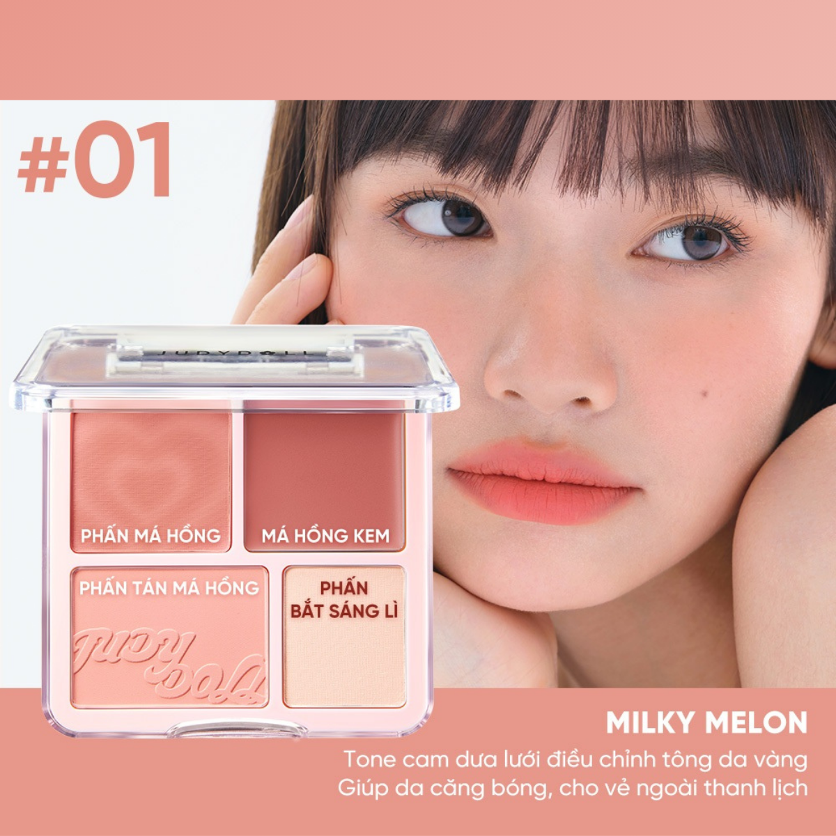 Phấn Má & Highlight Judydoll Palette 4 Ô 9g Phấn Má & Highlight Judydoll Palette 4 Ô 9g