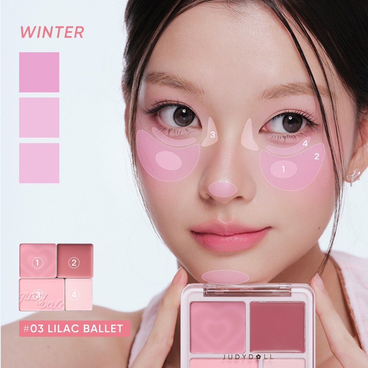 Phấn Má & Highlight Judydoll Palette 4 Ô 9g Phấn Má & Highlight Judydoll Palette 4 Ô 9g