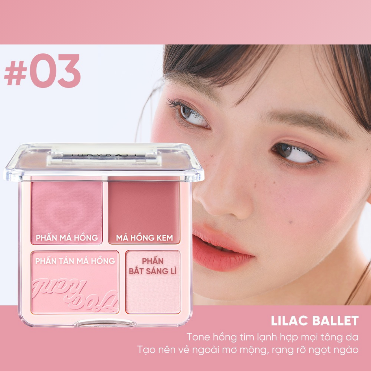Phấn Má & Highlight Judydoll Palette 4 Ô 9g Phấn Má & Highlight Judydoll Palette 4 Ô 9g
