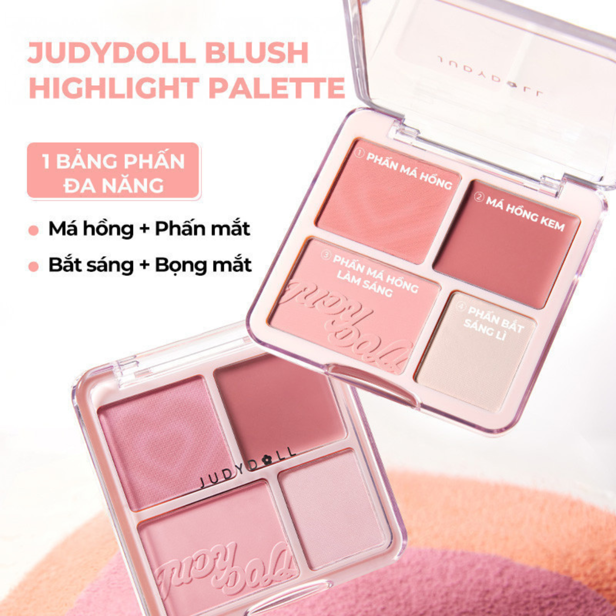 Phấn Má & Highlight Judydoll Palette 4 Ô 9g Phấn Má & Highlight Judydoll Palette 4 Ô 9g