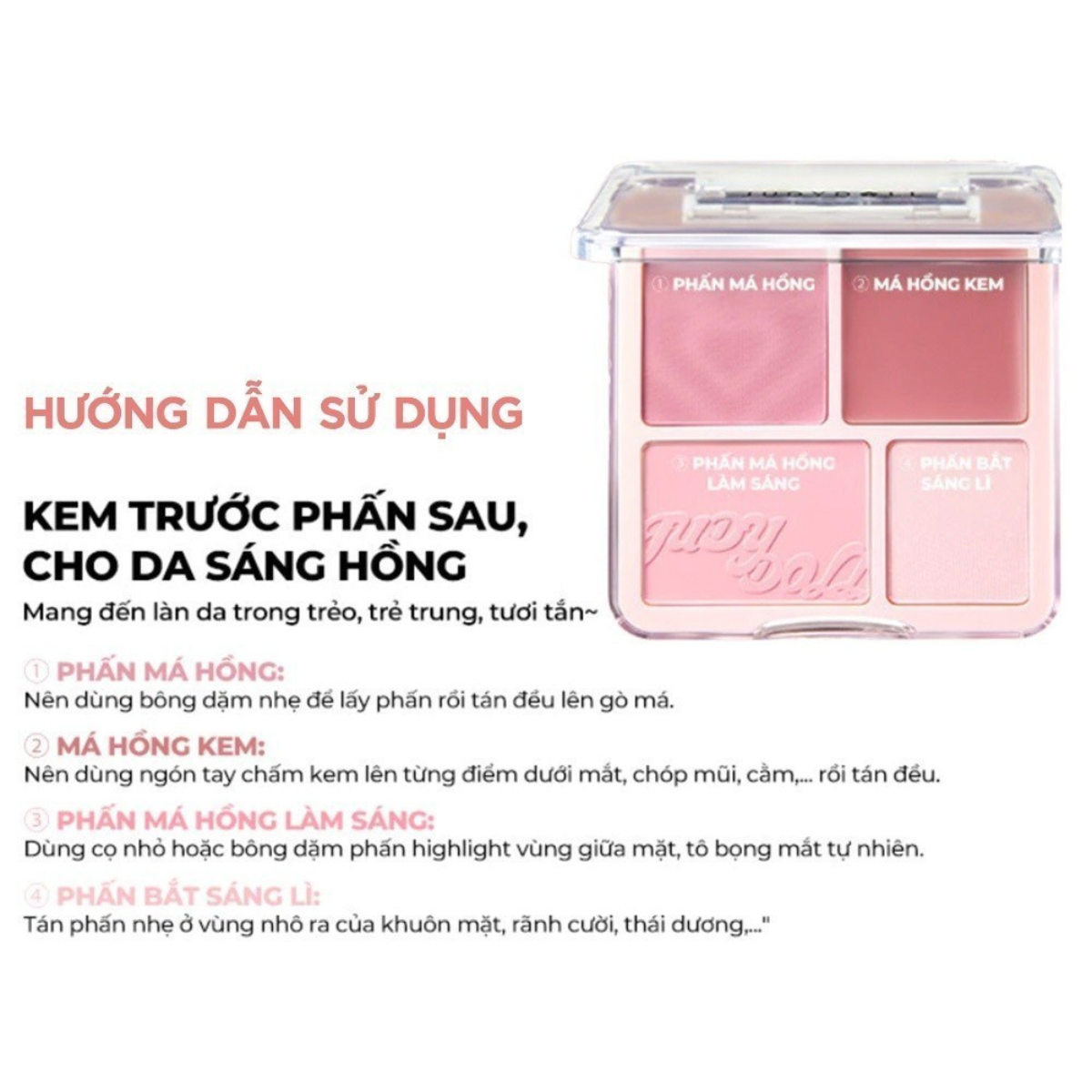 Phấn Má & Highlight Judydoll Palette 4 Ô 9g Phấn Má & Highlight Judydoll Palette 4 Ô 9g