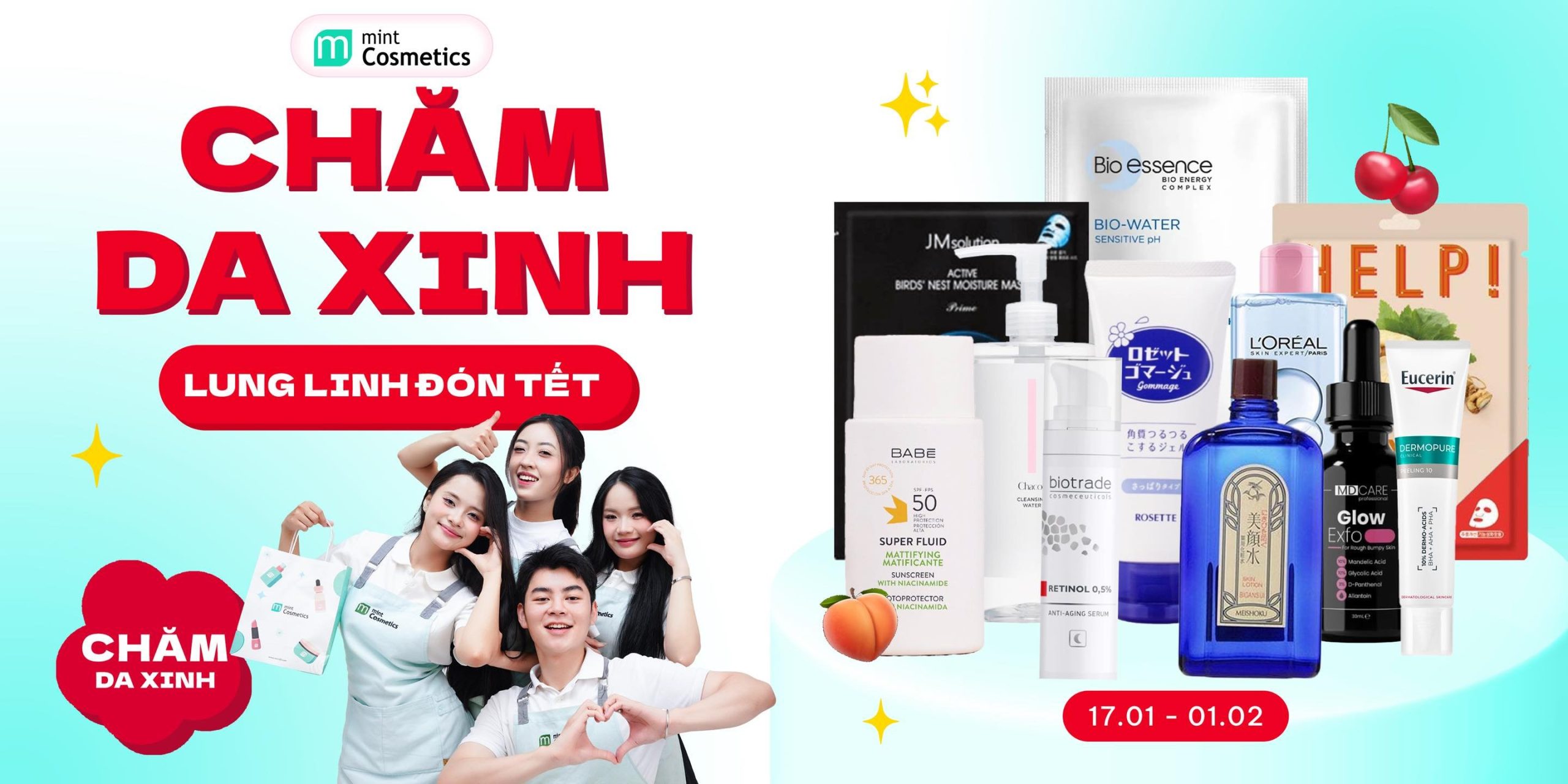 CHĂM DA XINH, LUNG LINH ĐÓN TẾT UP TO 68%