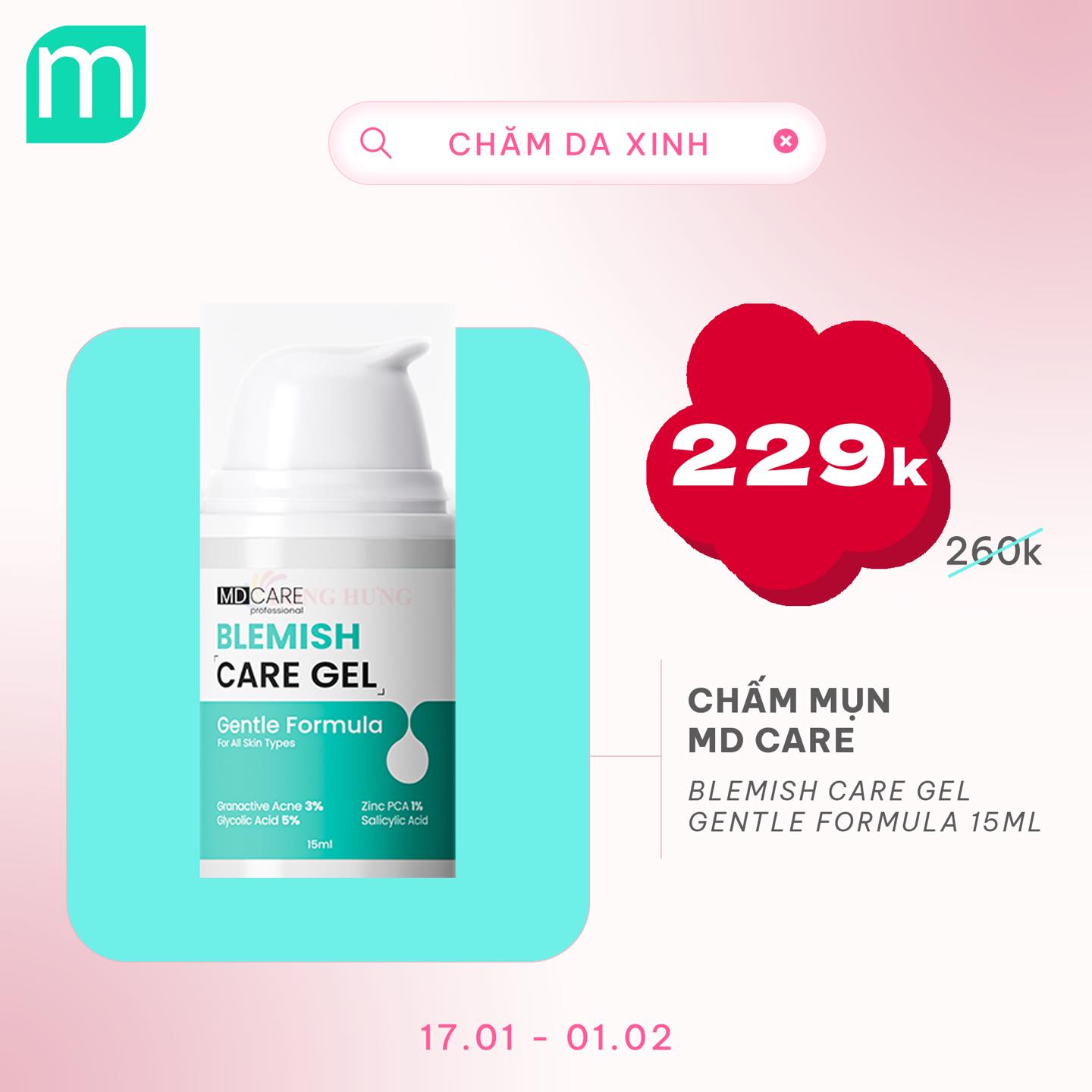CHĂM DA XINH, LUNG LINH ĐÓN TẾT UP TO 68%