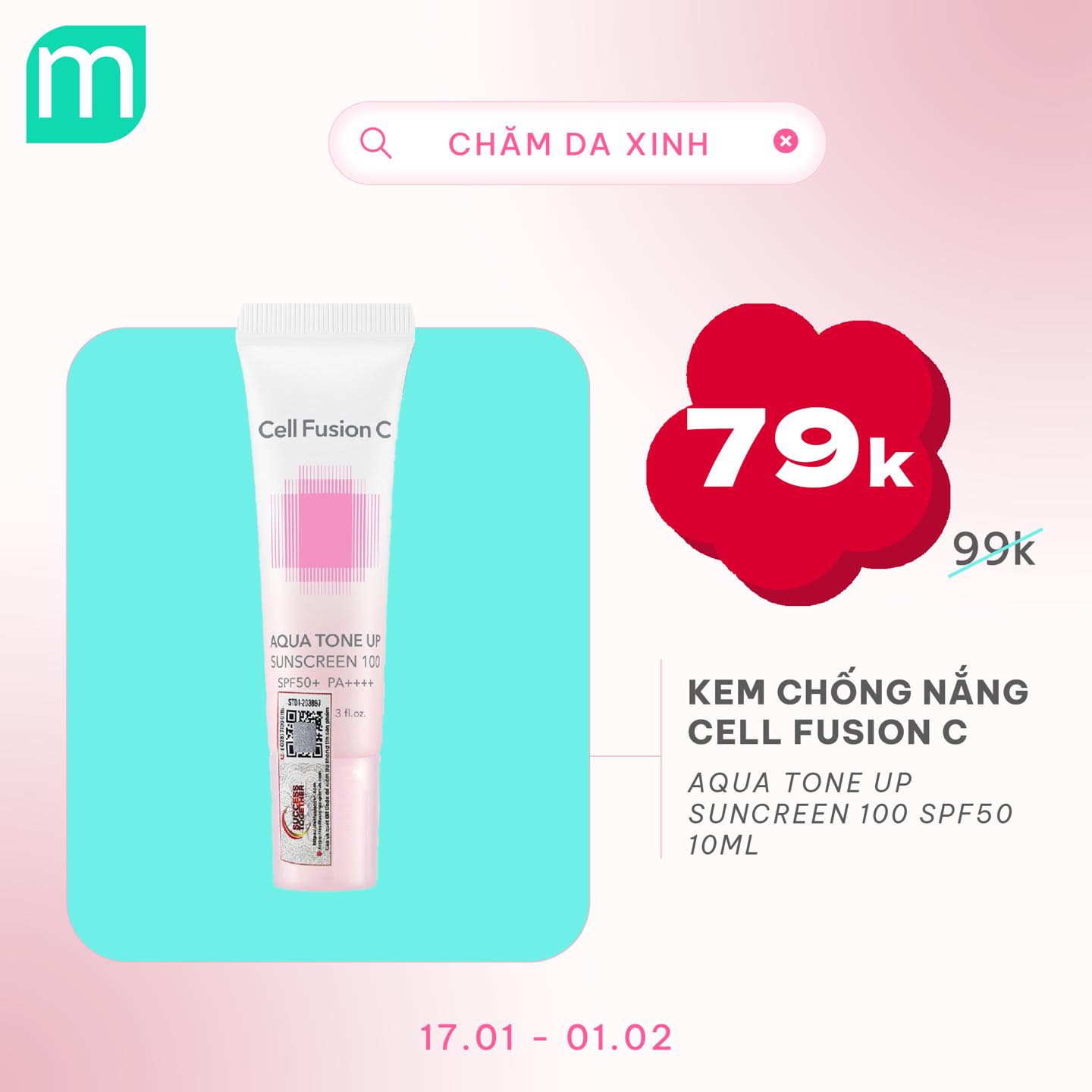 CHĂM DA XINH, LUNG LINH ĐÓN TẾT UP TO 68%
