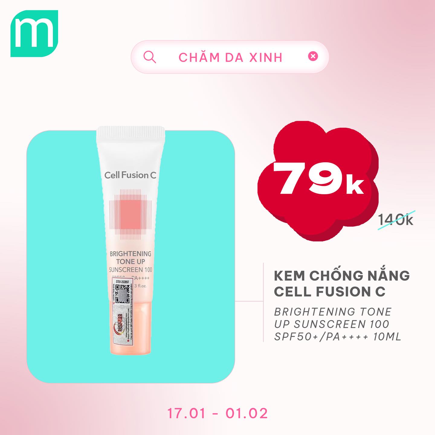 CHĂM DA XINH, LUNG LINH ĐÓN TẾT UP TO 68%