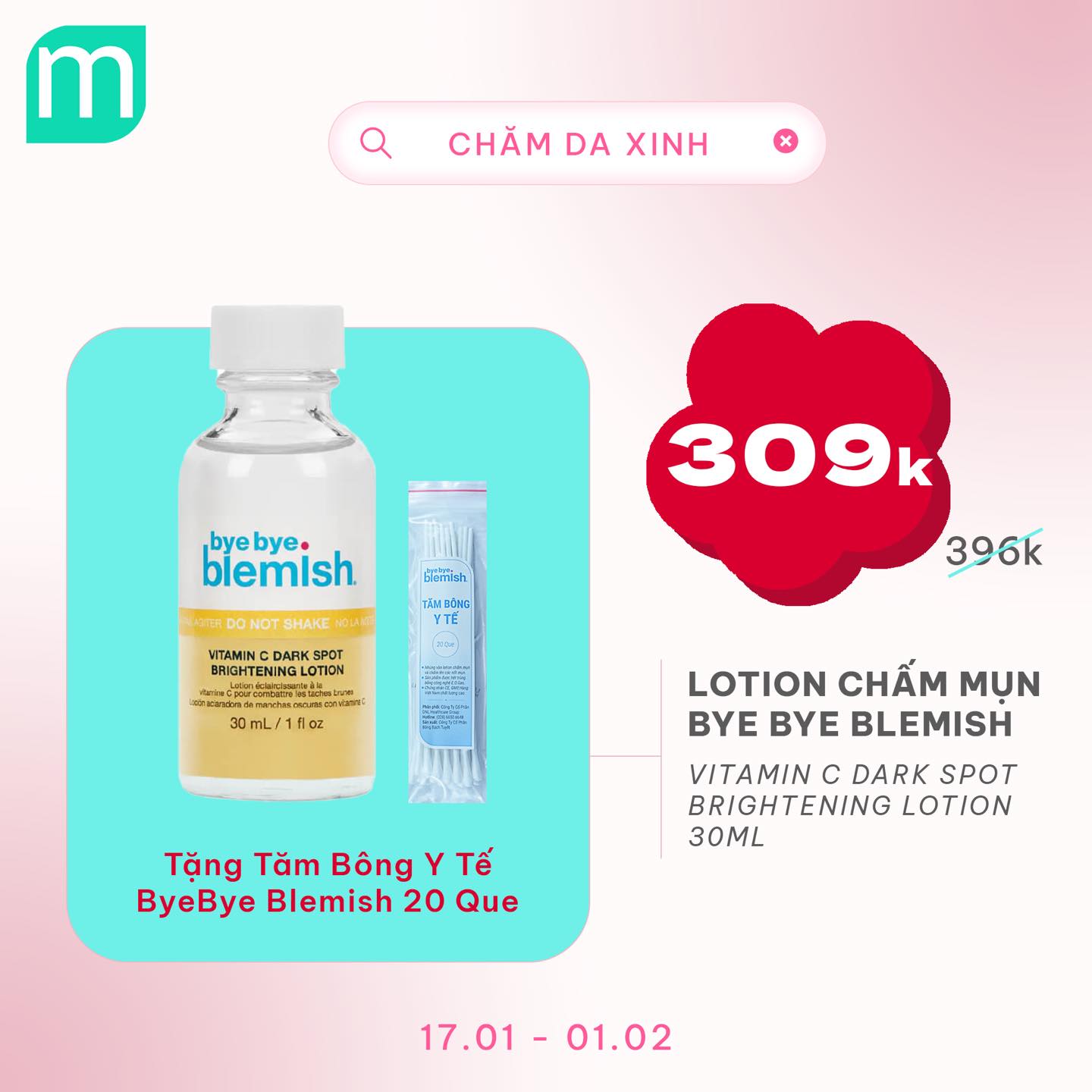 CHĂM DA XINH, LUNG LINH ĐÓN TẾT UP TO 68%