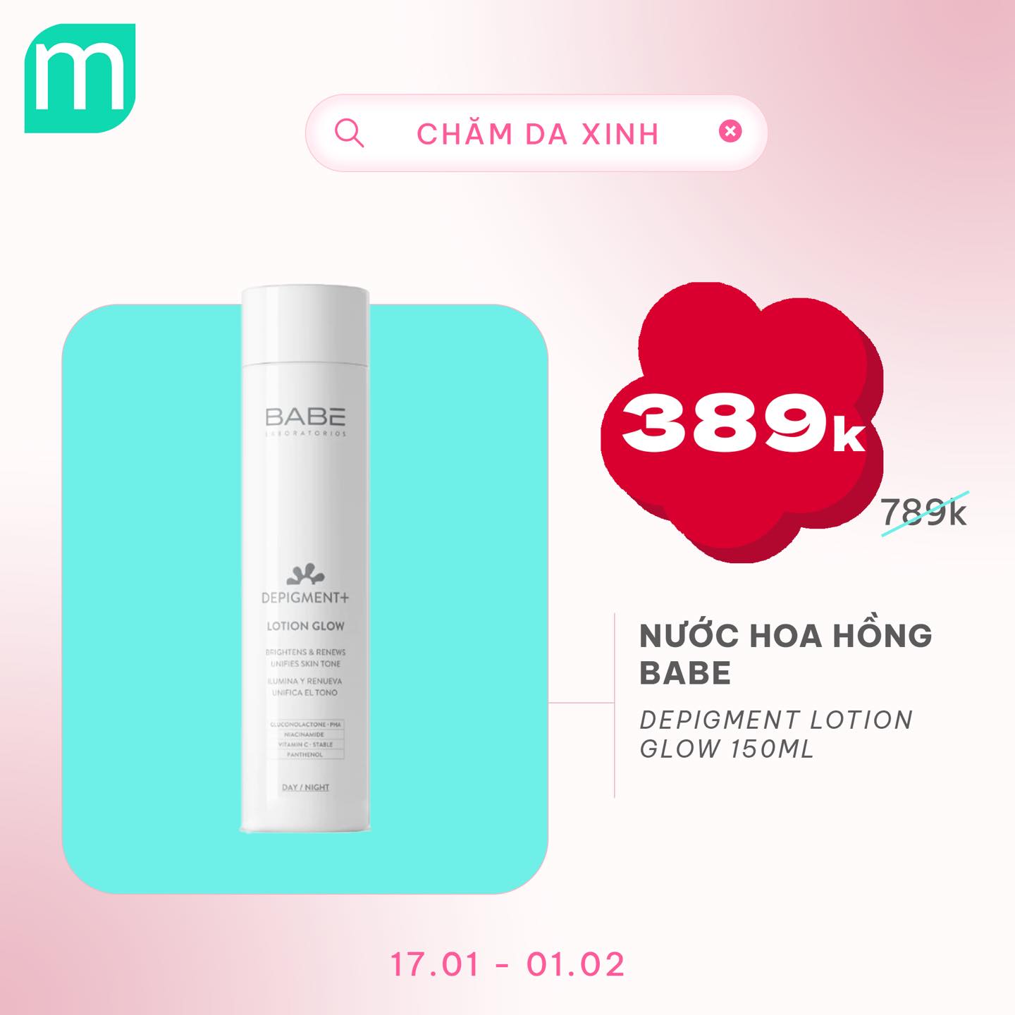 CHĂM DA XINH, LUNG LINH ĐÓN TẾT UP TO 68%