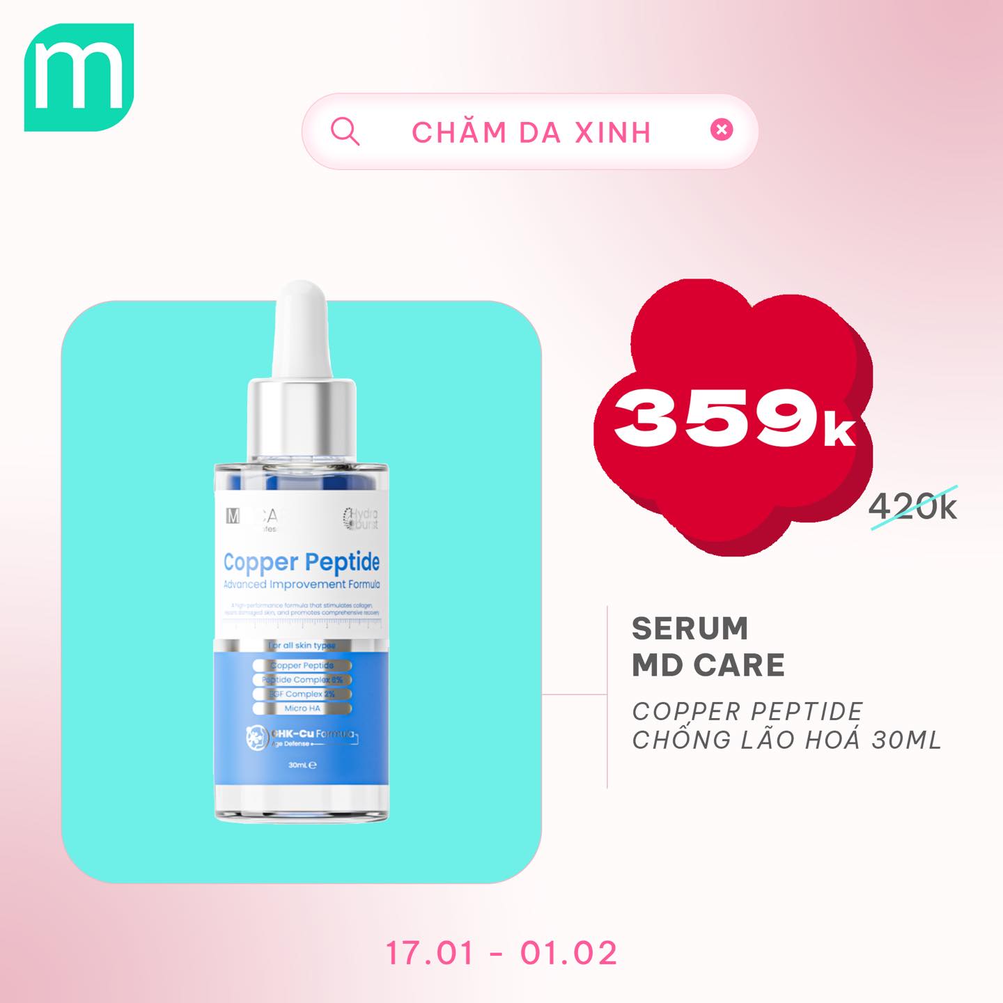 CHĂM DA XINH, LUNG LINH ĐÓN TẾT UP TO 68%