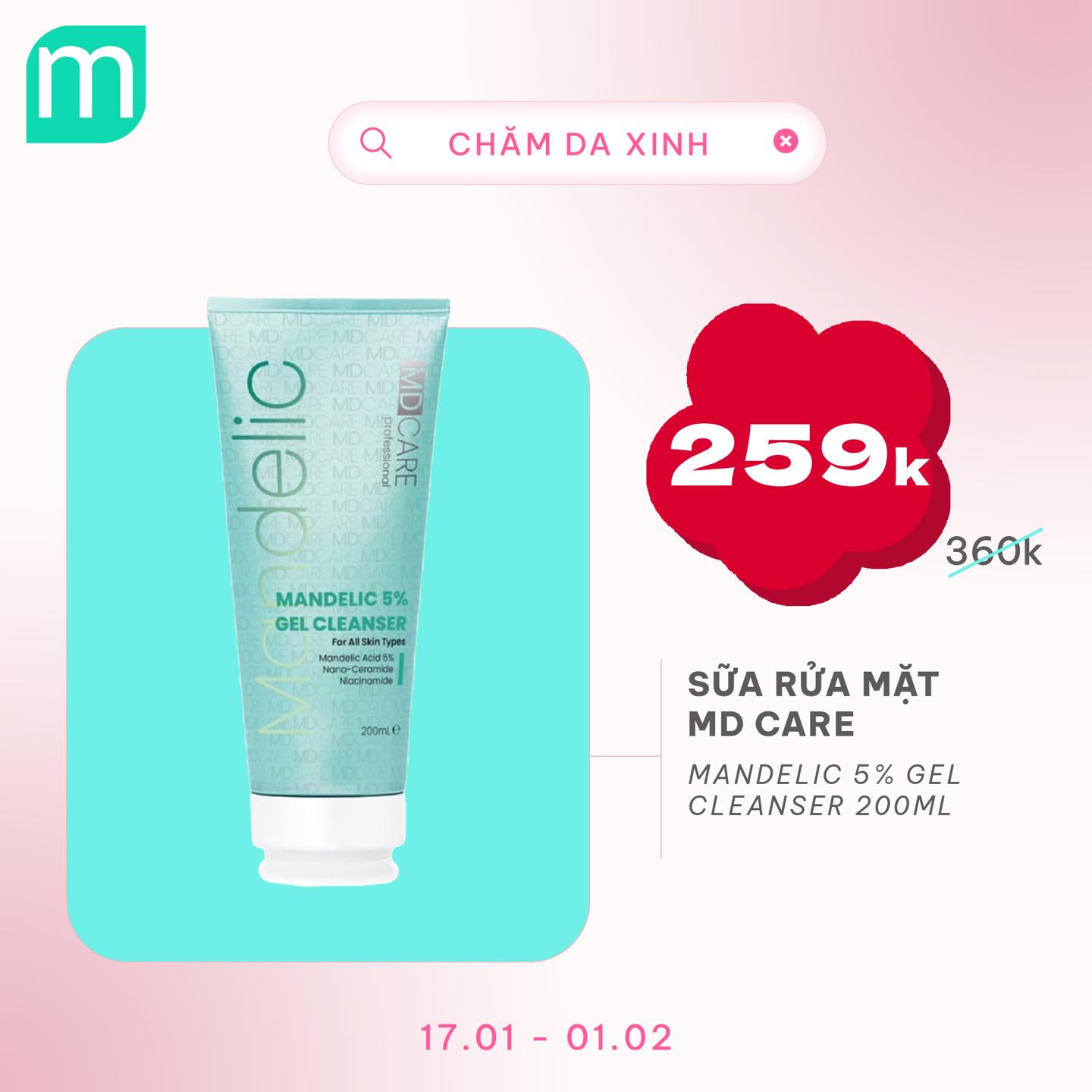 CHĂM DA XINH, LUNG LINH ĐÓN TẾT UP TO 68%