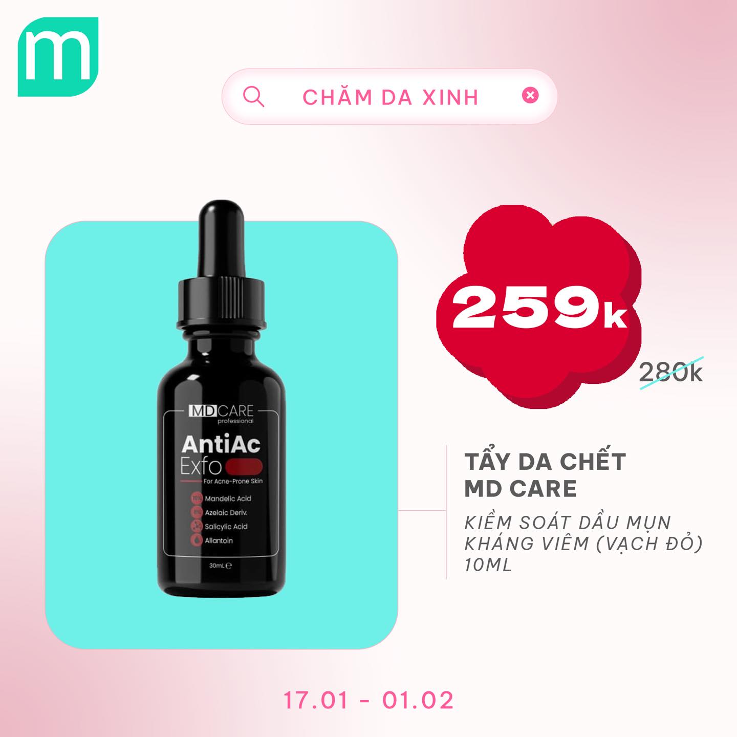 CHĂM DA XINH, LUNG LINH ĐÓN TẾT UP TO 68%