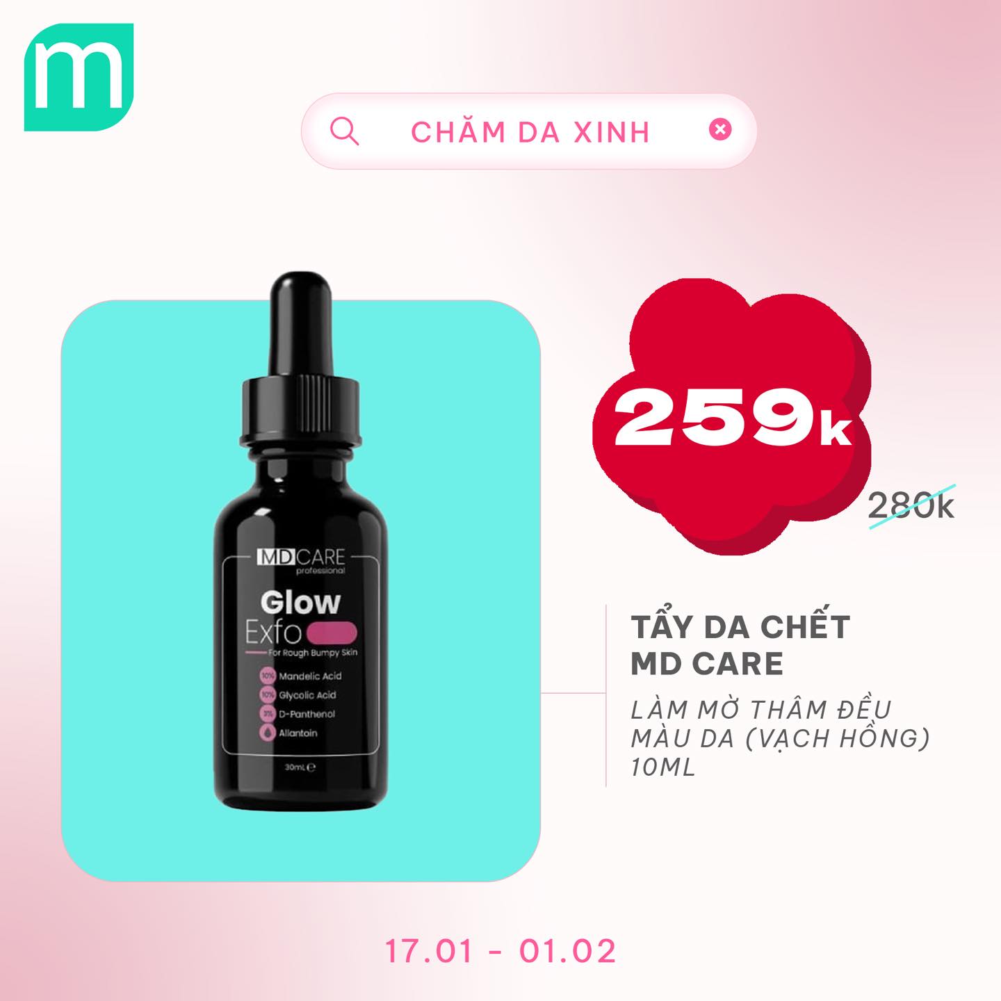 CHĂM DA XINH, LUNG LINH ĐÓN TẾT UP TO 68%