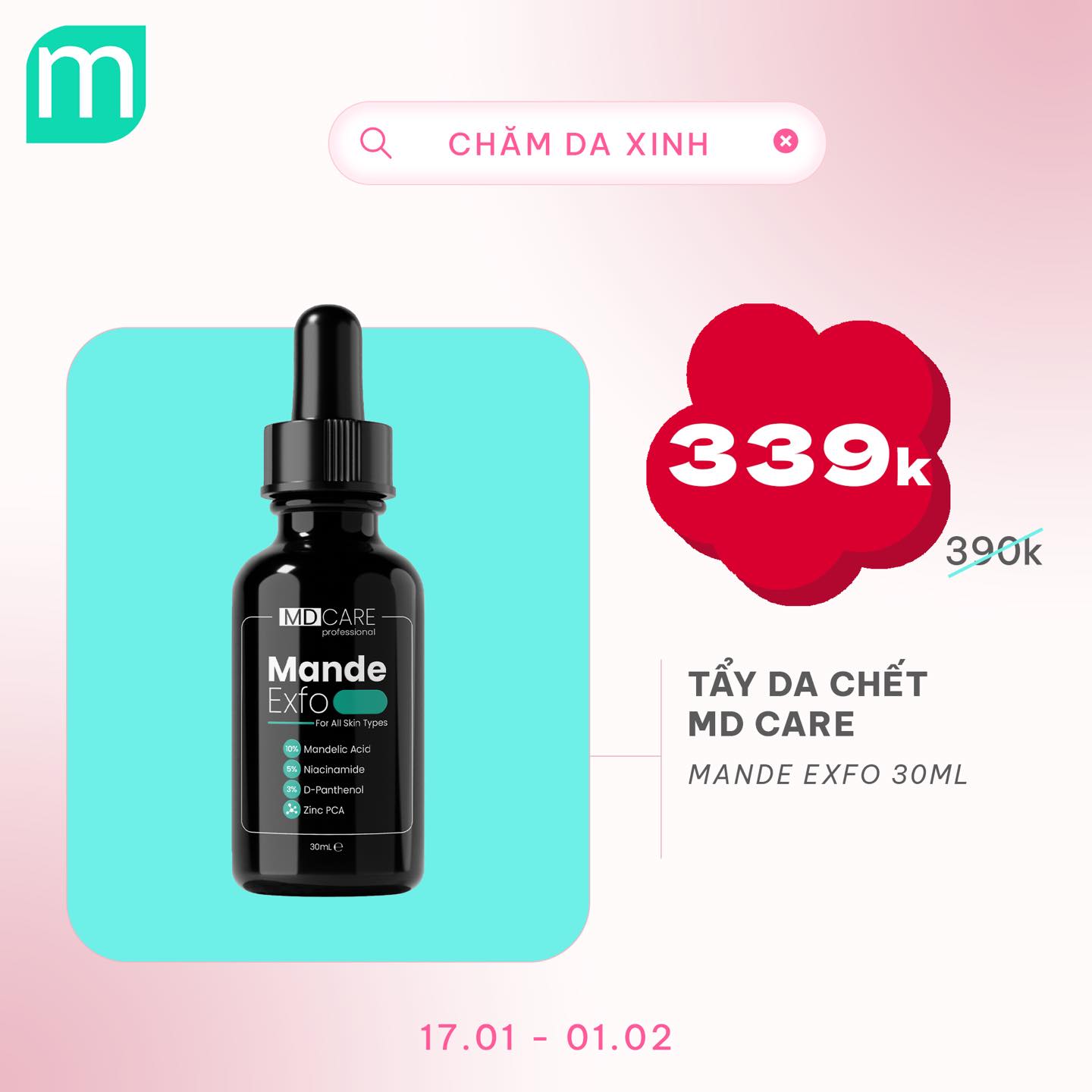 CHĂM DA XINH, LUNG LINH ĐÓN TẾT UP TO 68%