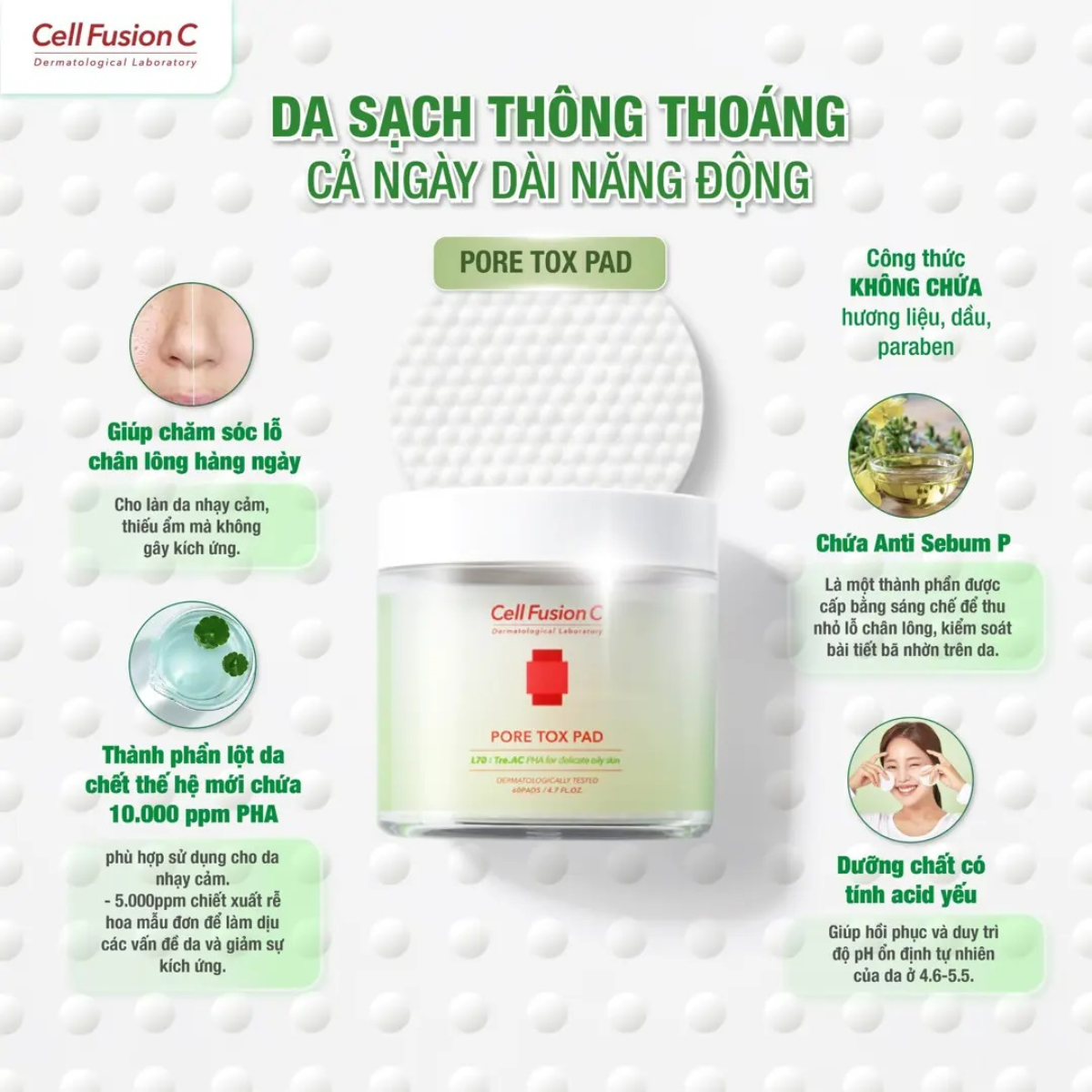 Toner Pad Cell Fusion C Pore Tox Pad 60 Miếng Toner Pad Cell Fusion C Pore Tox Pad 60 Miếng