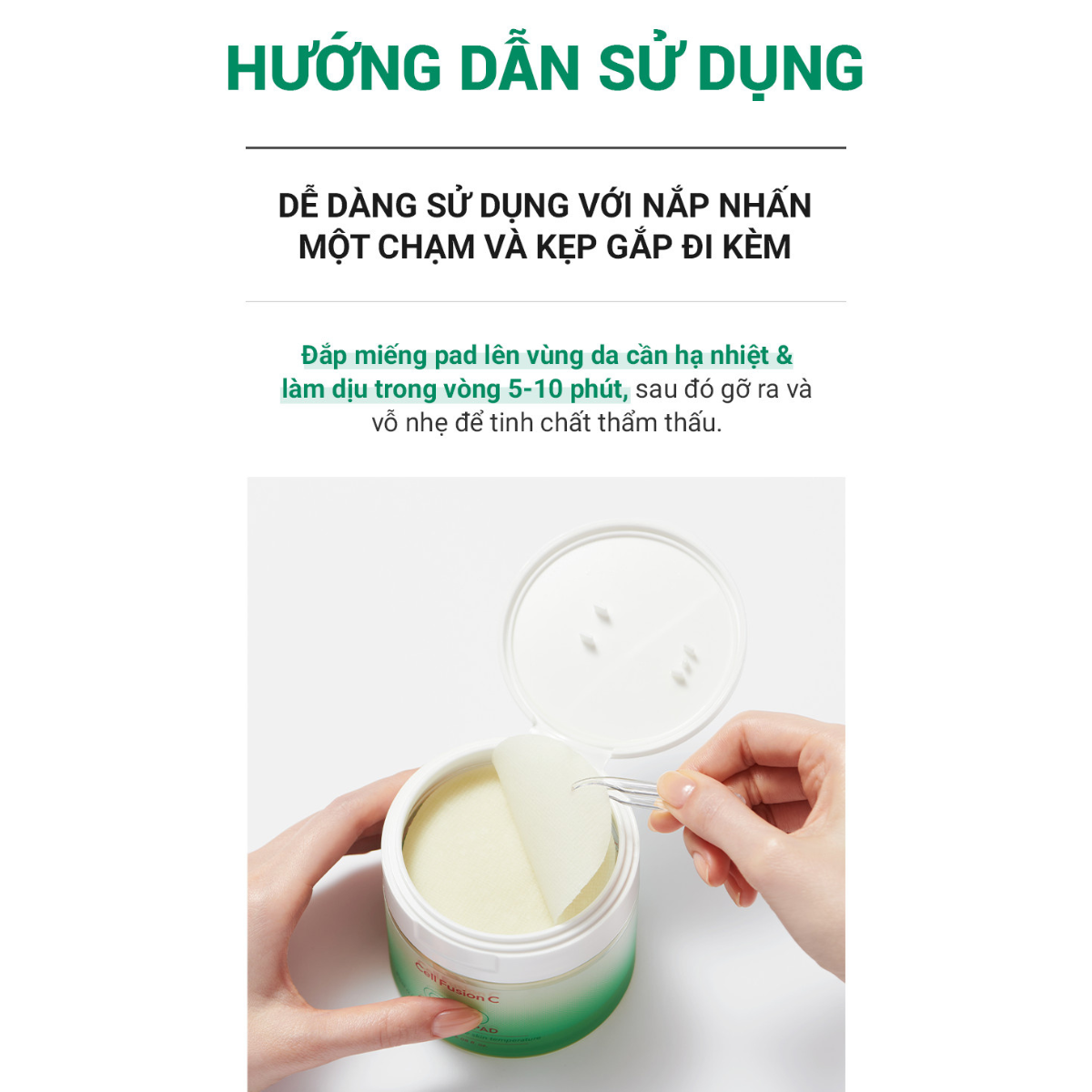 Toner Pad Cell Fusion C Rau Má Cica Cooling Pad 70 Miếng Toner Pad Cell Fusion C Rau Má Cica Cooling Pad 70 Miếng