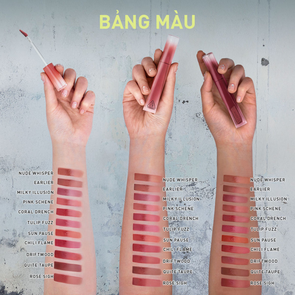Son Kem Bóng 3CE Misty Lip Bare 4.6g Son Kem Bóng 3CE Misty Lip Bare 4.6g