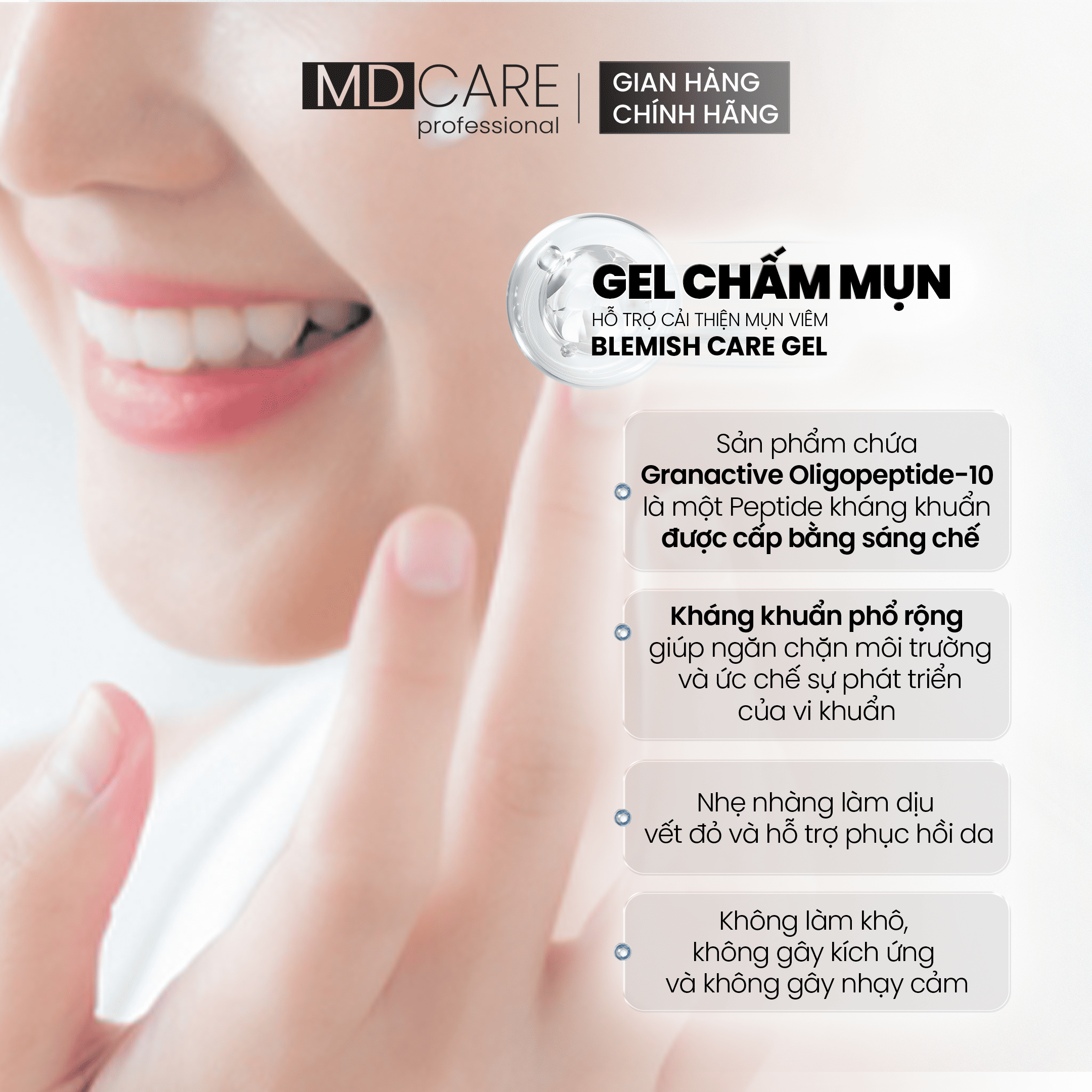 Gel Chấm Mụn MD CARE Blemish Care Gel 15ml