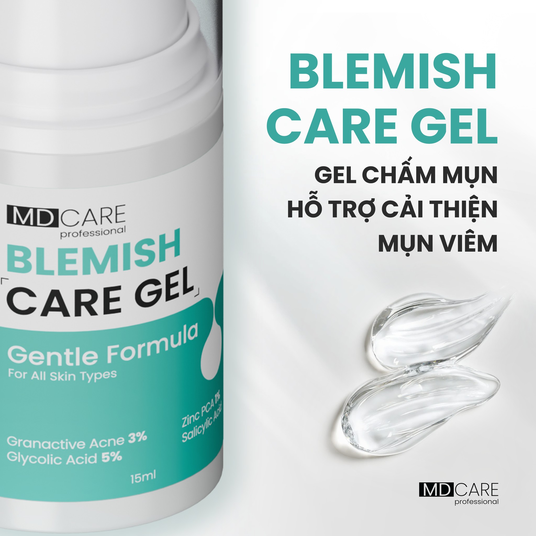 Gel Chấm Mụn MD CARE Blemish Care Gel 15ml