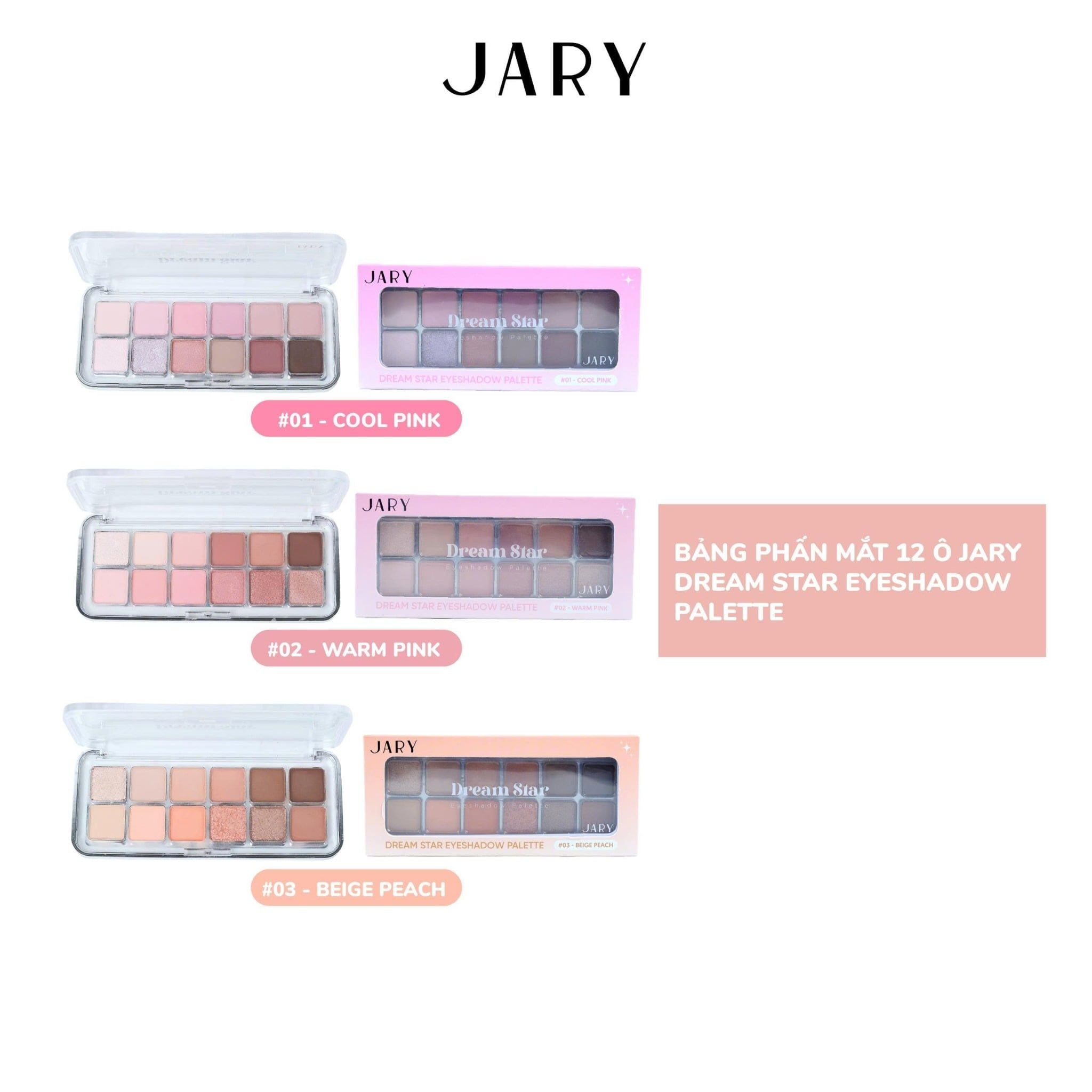 Bảng Phấn Mắt Jary 12 Ô Dream Star Eyeshadow Palette Bảng Phấn Mắt Jary 12 Ô Dream Star Eyeshadow Palette