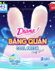Băng vệ sinh Diana Dạng Quần Cool Fresh Size M-L 2 Miếng