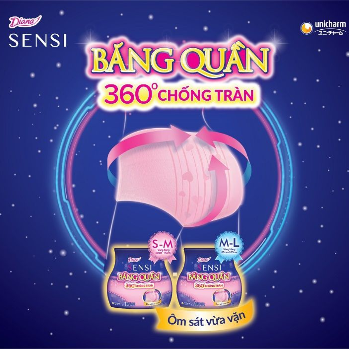 Băng Vệ Sinh Diana Dạng Quần Sensi Size ML 360 chống tràn 2 chiếc Băng Vệ Sinh Diana Dạng Quần Sensi Size ML 360 chống tràn 2 chiếc