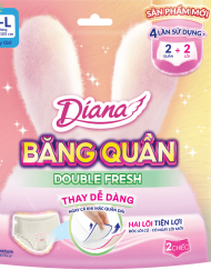 Băng Vệ Sinh Diana Dạng Quần 2 Lõi Double Fresh Size M-L