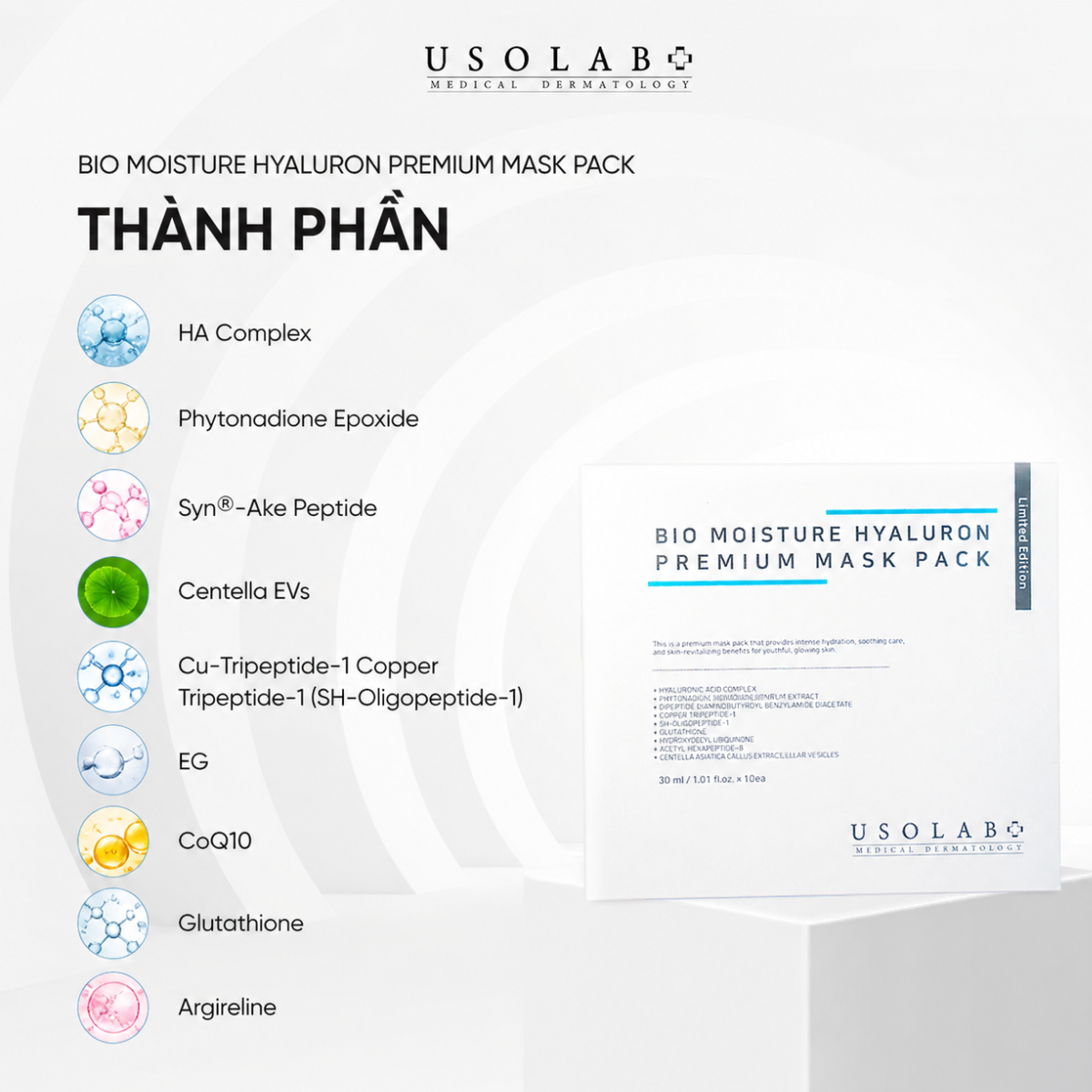Mặt Nạ miếng Usolab Bio Moisture Hyaluron Premium Mask Mặt Nạ miếng Usolab Bio Moisture Hyaluron Premium Mask