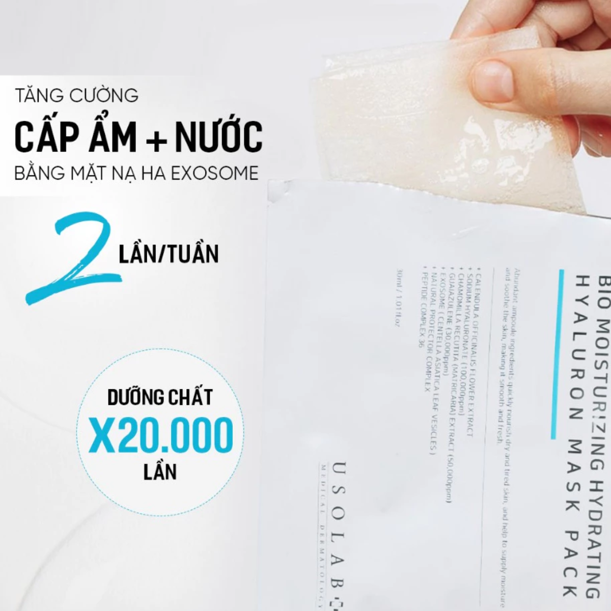 Mặt Nạ miếng Usolab Bio Moisture Hyaluron Premium Mask Mặt Nạ miếng Usolab Bio Moisture Hyaluron Premium Mask - Ảnh 7