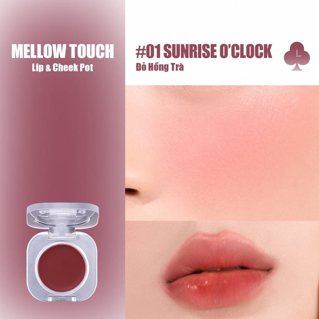 Phấn Má Kem Đa Năng 3IN1 Glamrr Q Mellow Touch Lip & Cheek Pot 1.8g Phấn Má Kem Đa Năng 3IN1 Glamrr Q Mellow Touch Lip & Cheek Pot 1.8g
