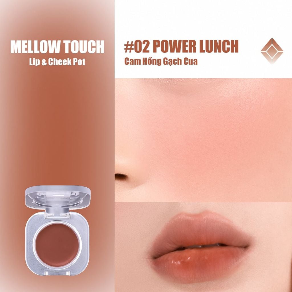 Phấn Má Kem Đa Năng 3IN1 Glamrr Q Mellow Touch Lip & Cheek Pot 1.8g Phấn Má Kem Đa Năng 3IN1 Glamrr Q Mellow Touch Lip & Cheek Pot 1.8g