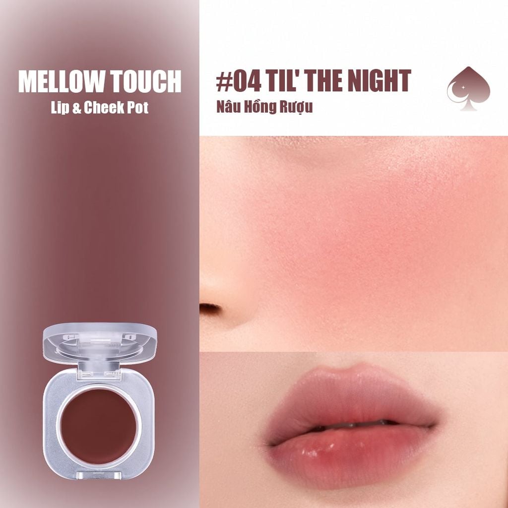 Phấn Má Kem Đa Năng 3IN1 Glamrr Q Mellow Touch Lip & Cheek Pot 1.8g Phấn Má Kem Đa Năng 3IN1 Glamrr Q Mellow Touch Lip & Cheek Pot 1.8g