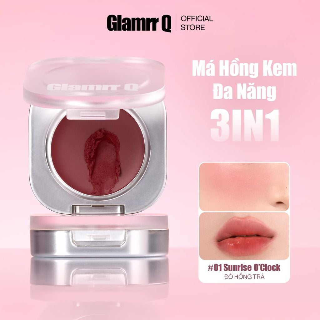 Phấn Má Kem Đa Năng 3IN1 Glamrr Q Mellow Touch Lip & Cheek Pot 1.8g Phấn Má Kem Đa Năng 3IN1 Glamrr Q Mellow Touch Lip & Cheek Pot 1.8g