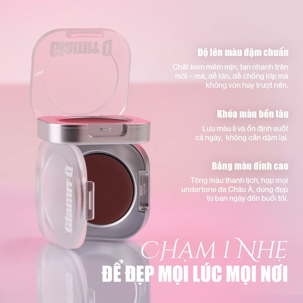 Phấn Má Kem Đa Năng 3IN1 Glamrr Q Mellow Touch Lip & Cheek Pot 1.8g Phấn Má Kem Đa Năng 3IN1 Glamrr Q Mellow Touch Lip & Cheek Pot 1.8g