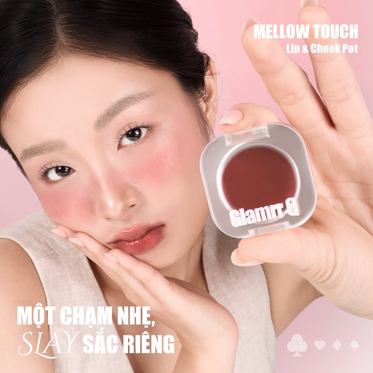 Phấn Má Kem Đa Năng 3IN1 Glamrr Q Mellow Touch Lip & Cheek Pot 1.8g Phấn Má Kem Đa Năng 3IN1 Glamrr Q Mellow Touch Lip & Cheek Pot 1.8g