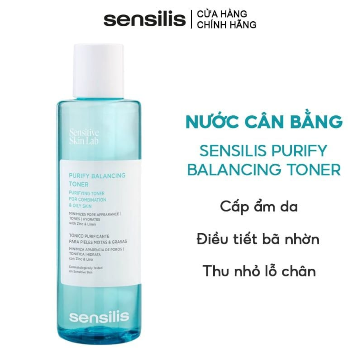 Nước Hoa Hồng Sensilis Purify Balancing Toner 200ml Nước Hoa Hồng Sensilis Purify Balancing Toner 200ml