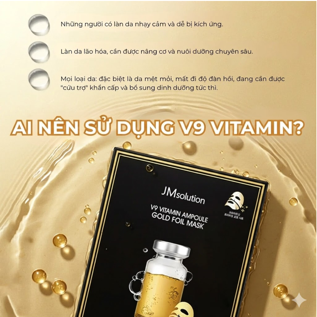 Mặt nạ cấp ẩm 3 lớp JMsolution Ampoule Silver/Gold Foil Mask 35ml
