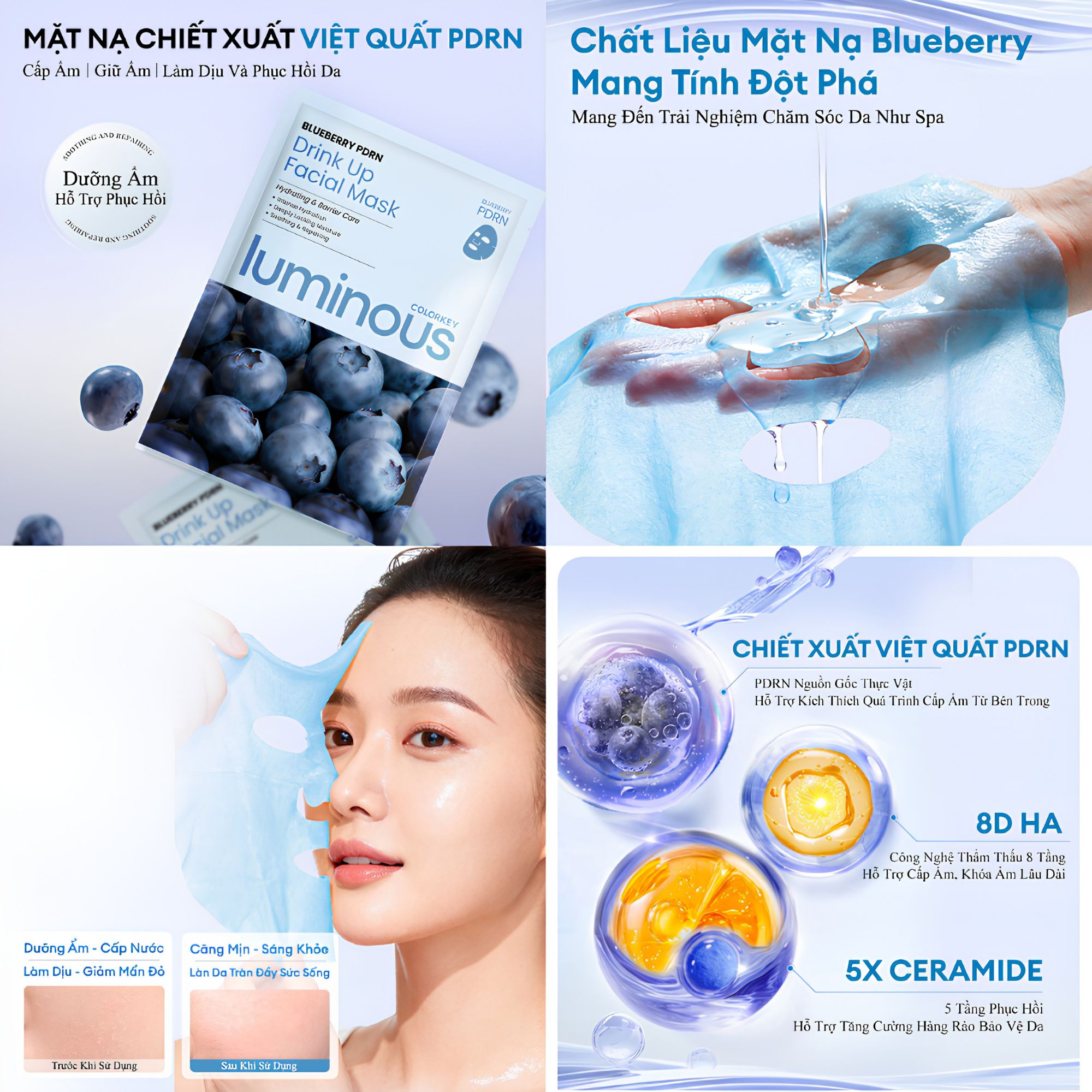 Mặt Nạ Dưỡng Da Colorkey Luminous PDRN Facial Mask 25ml