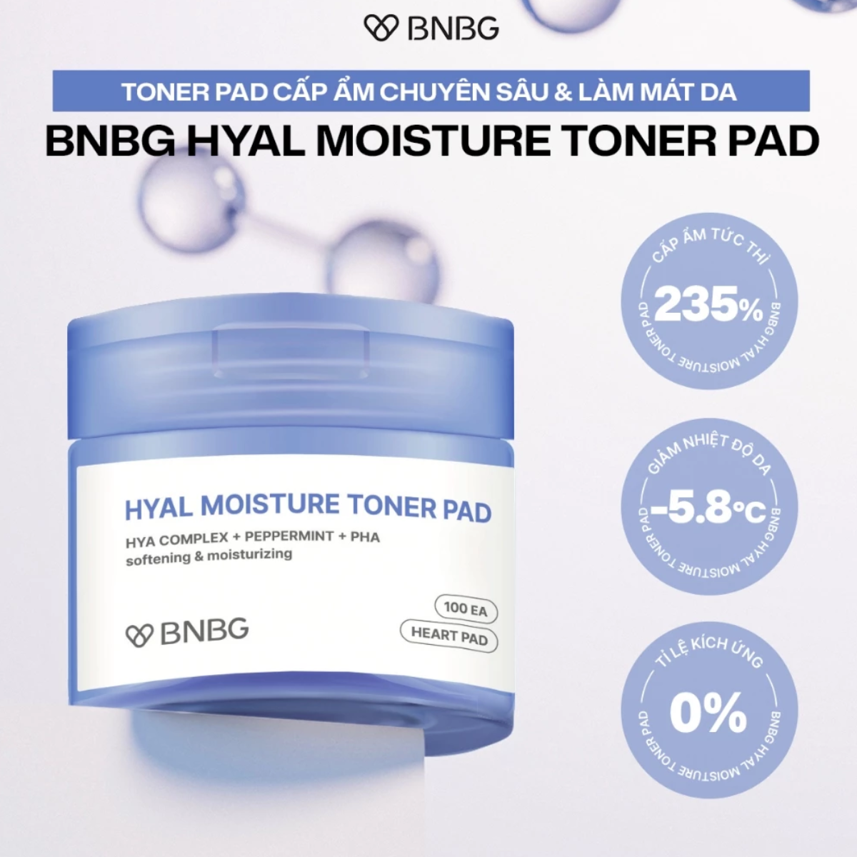 TONER PAD BNBG HYAL MOISTURE TONER PAD BNBG HYAL MOISTURE - Ảnh 2