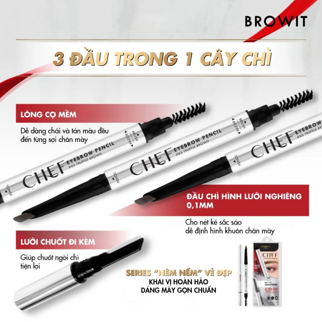 Chì Kẻ Mày Browit By Nongchat Chef Eyebrow Pencil 0.15G Chì Kẻ Mày Browit By Nongchat Chef Eyebrow Pencil 0.15G