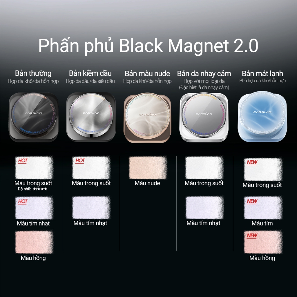 Phấn Phủ Dạng Bột Bản Mát Lạnh Carslan Black Magnet Soft Focus Make-Up Powder 8g Phấn Phủ Dạng Bột Bản Mát Lạnh Carslan Black Magnet Soft Focus Make-Up Powder 8g