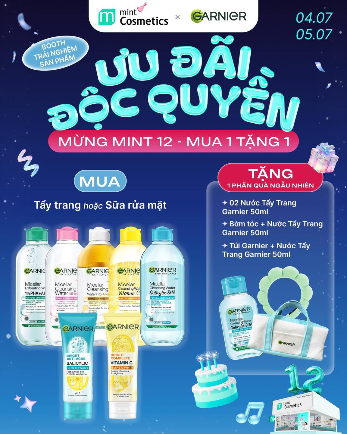 [Mint x Garnier] Mừng Mint 12 ~ Mua 1 Tặng 2 ~ Ưu Đãi Độc Quyền Từ Garnier