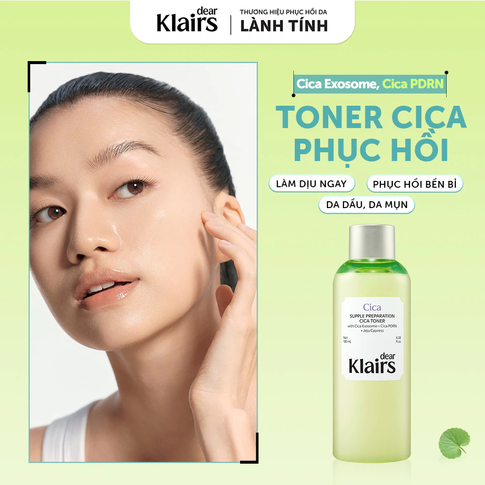 Nước Hoa Hồng Dear Klairs Supple Preparation Cica Toner 180ml