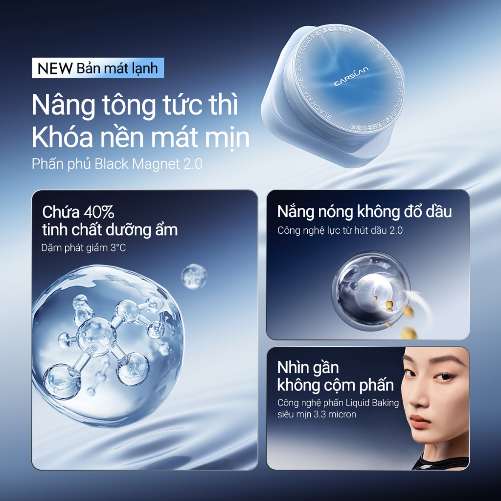Phấn Phủ Dạng Bột Bản Mát Lạnh Carslan Black Magnet Soft Focus Make-Up Powder 8g Phấn Phủ Dạng Bột Bản Mát Lạnh Carslan Black Magnet Soft Focus Make-Up Powder 8g