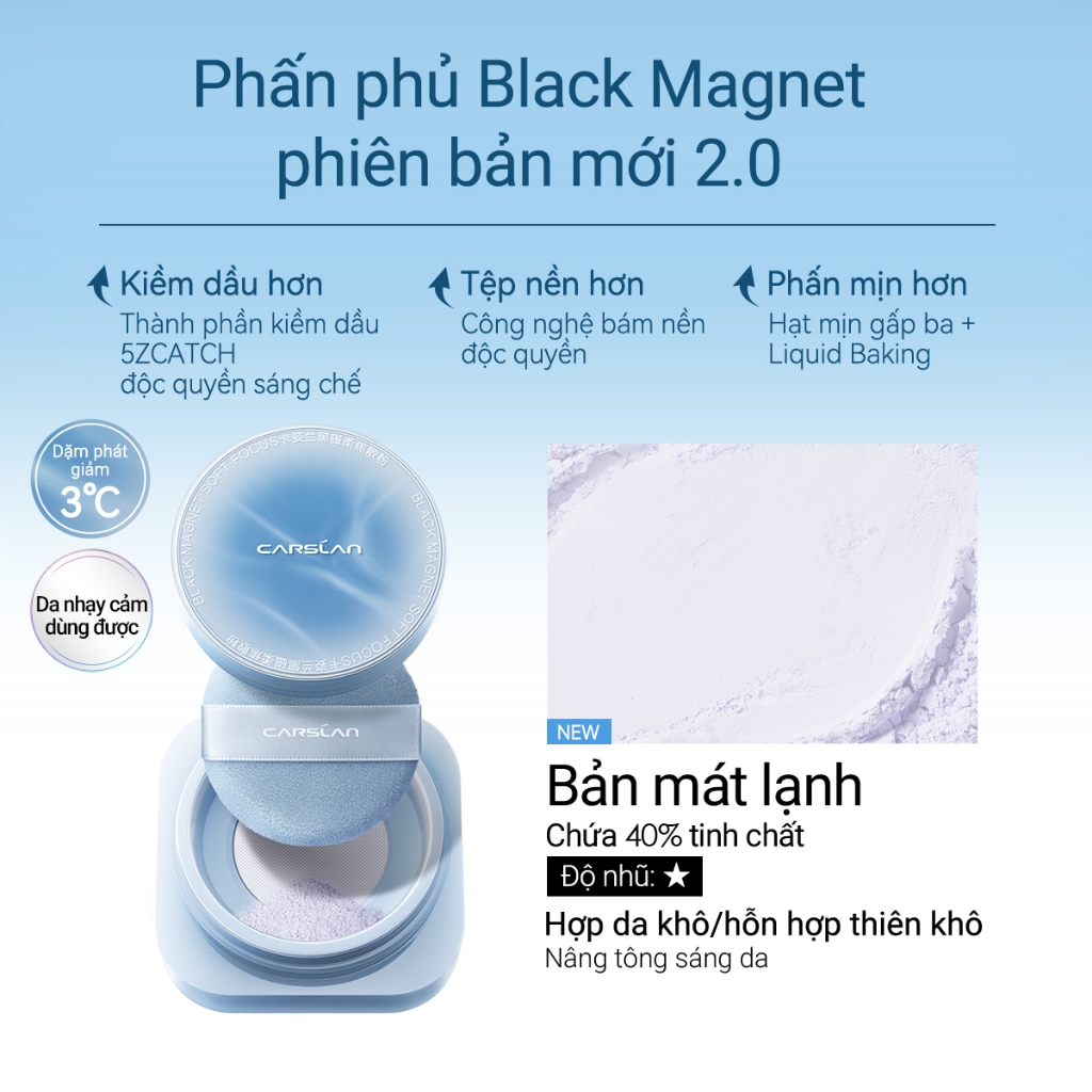 Phấn Phủ Dạng Bột Bản Mát Lạnh Carslan Black Magnet Soft Focus Make-Up Powder 8g Phấn Phủ Dạng Bột Bản Mát Lạnh Carslan Black Magnet Soft Focus Make-Up Powder 8g