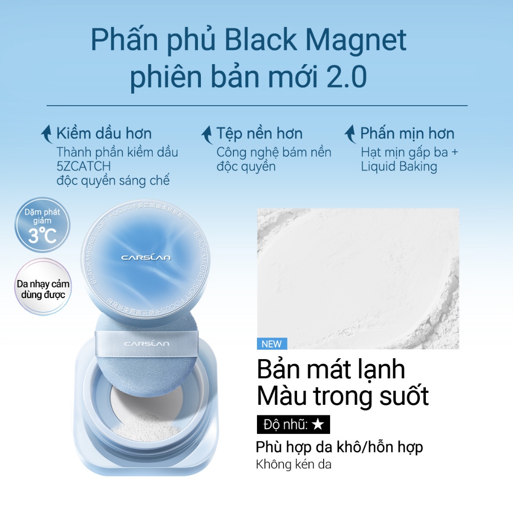 Phấn Phủ Dạng Bột Bản Mát Lạnh Carslan Black Magnet Soft Focus Make-Up Powder 8g Phấn Phủ Dạng Bột Bản Mát Lạnh Carslan Black Magnet Soft Focus Make-Up Powder 8g