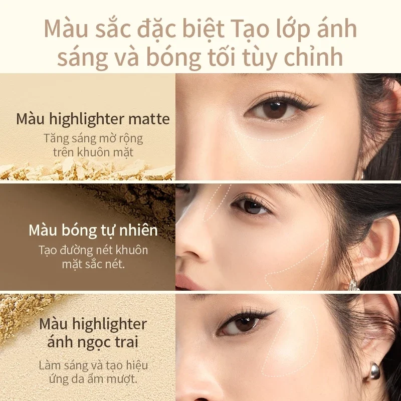 Bảng Tạo Khối Và Bắt Sáng 3 Màu Contouring Palette 9g Fullsize Mooekiss